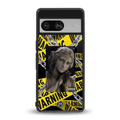 caution back phone cover | glass case for Google Pixel 8