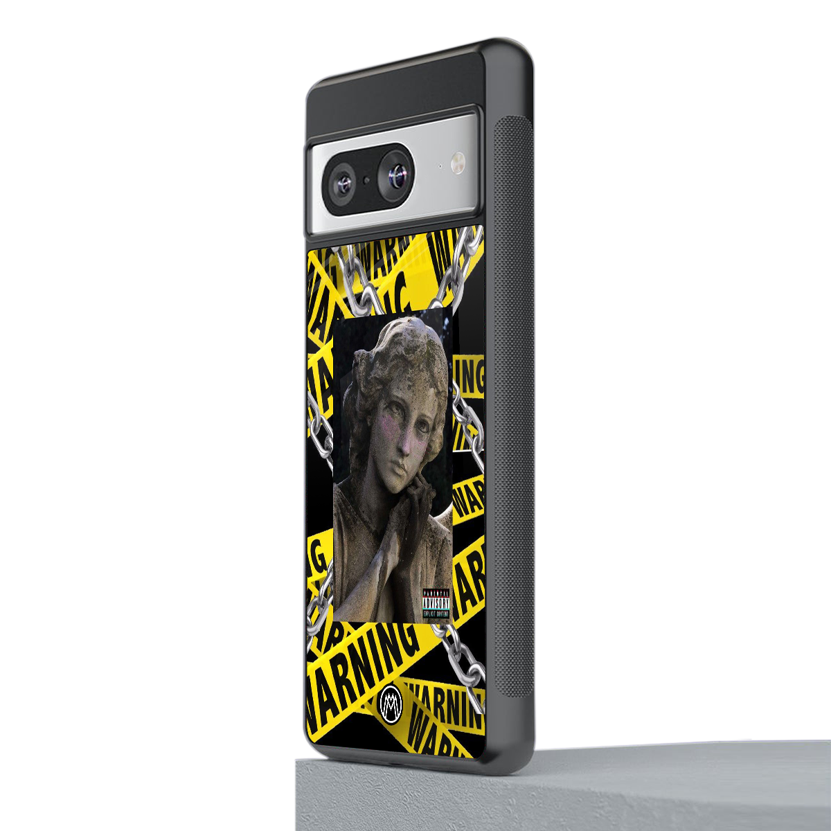 caution back phone cover | glass case for Google Pixel 8