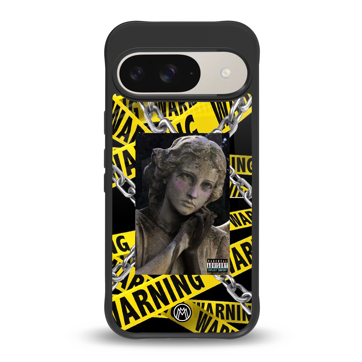 caution back phone cover | glass case for google pixel 9