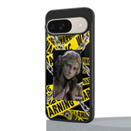 caution back phone cover | glass case for google pixel 9