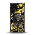 caution back phone cover | glass case for samsung galaxy s23 ultra