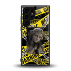 caution back phone cover | glass case for samsung galaxy s23 ultra