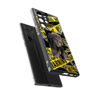 caution back phone cover | glass case for samsung galaxy s23 ultra