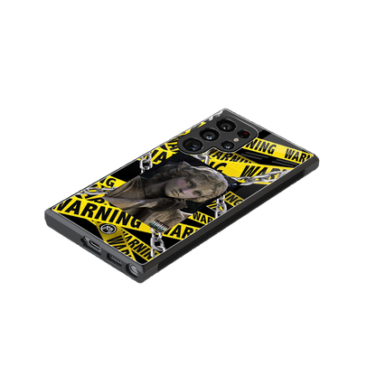 caution back phone cover | glass case for samsung galaxy s23 ultra