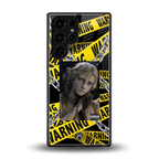 caution back phone cover | glass case for samsung galaxy s25 ultra