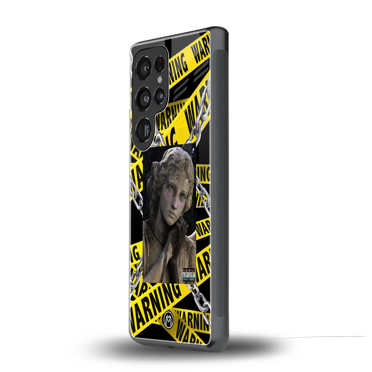 caution back phone cover | glass case for samsung galaxy s25 ultra