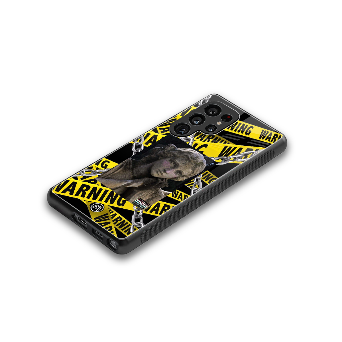 caution back phone cover | glass case for samsung galaxy s25 ultra