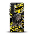 caution back phone cover | glass case for samsung galaxy s24 fe