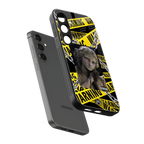 caution back phone cover | glass case for samsung galaxy s24 fe