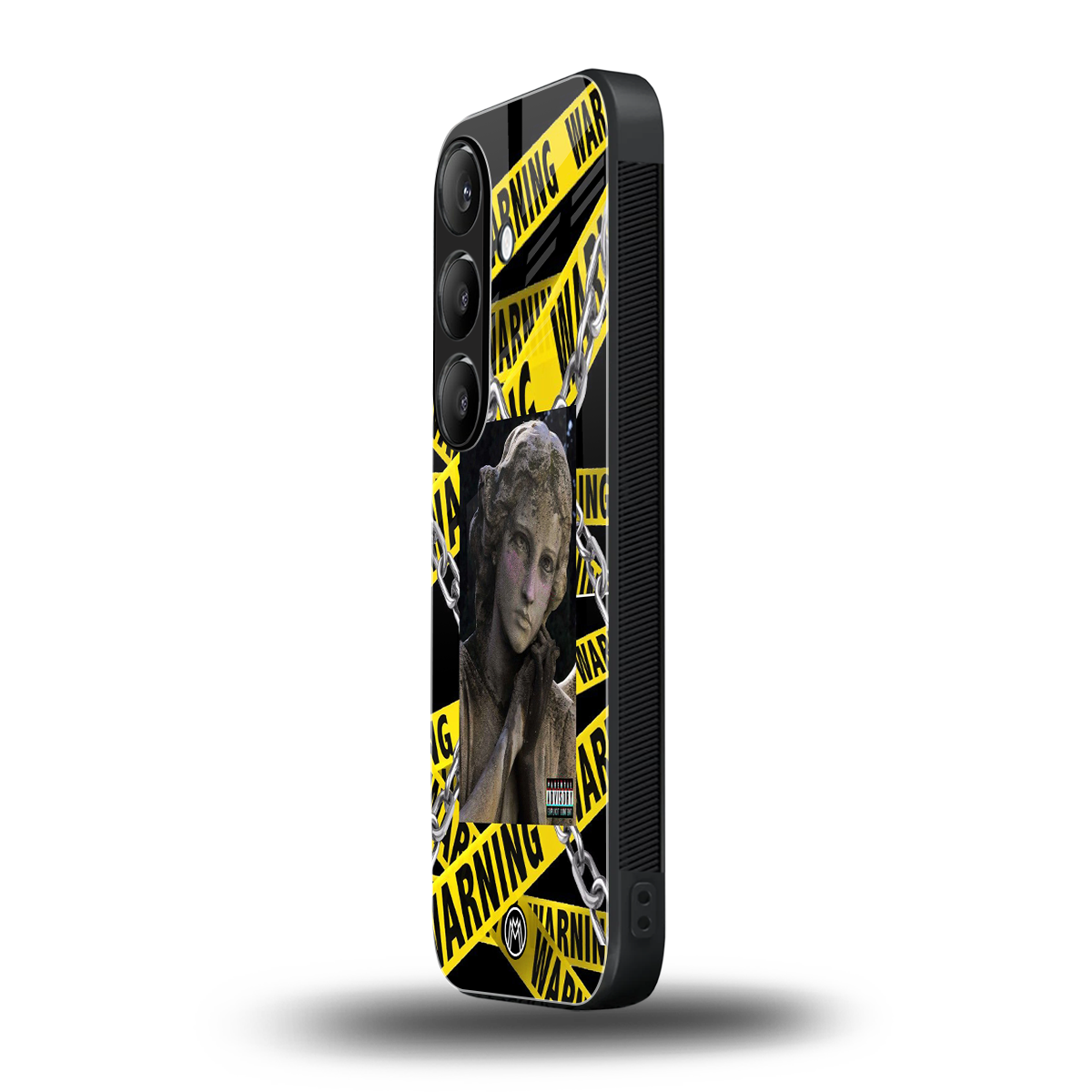 caution back phone cover | glass case for samsung galaxy s23 plus