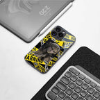caution back phone cover | glass case for iphone 13 pro max