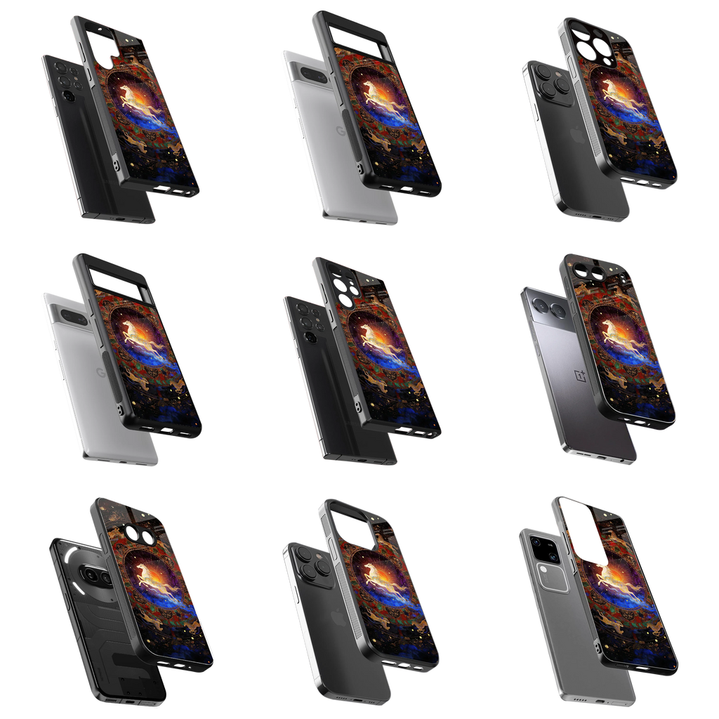 Durable Glass Back Mobile Case for iPhone, Samsung, OnePlus, Google Pixel, Redmi, Vivo, Oppo