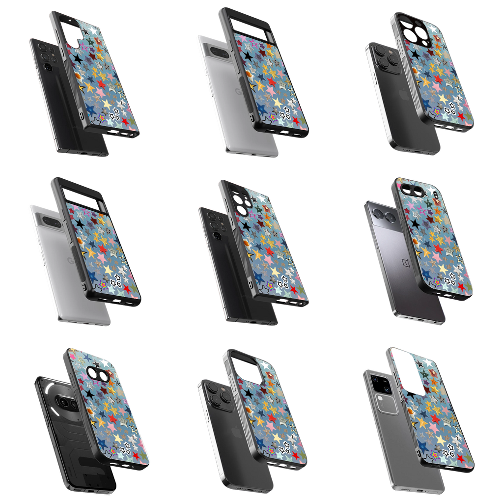 Durable Glass Back Mobile Case for iPhone, Samsung, OnePlus, Google Pixel, Redmi, Vivo, Oppo
