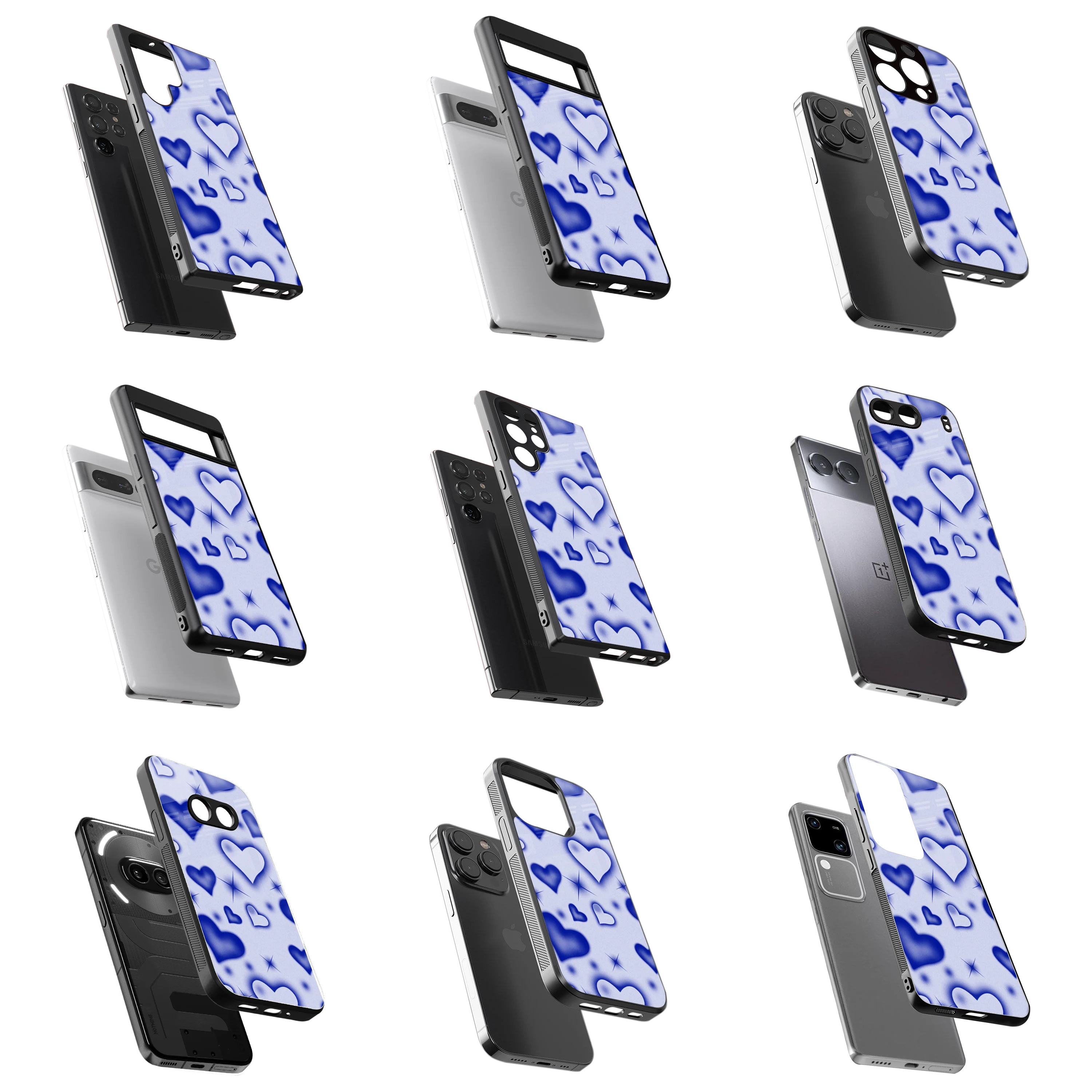 Durable Glass Back Mobile Case for iPhone, Samsung, OnePlus, Google Pixel, Redmi, Vivo, Oppo