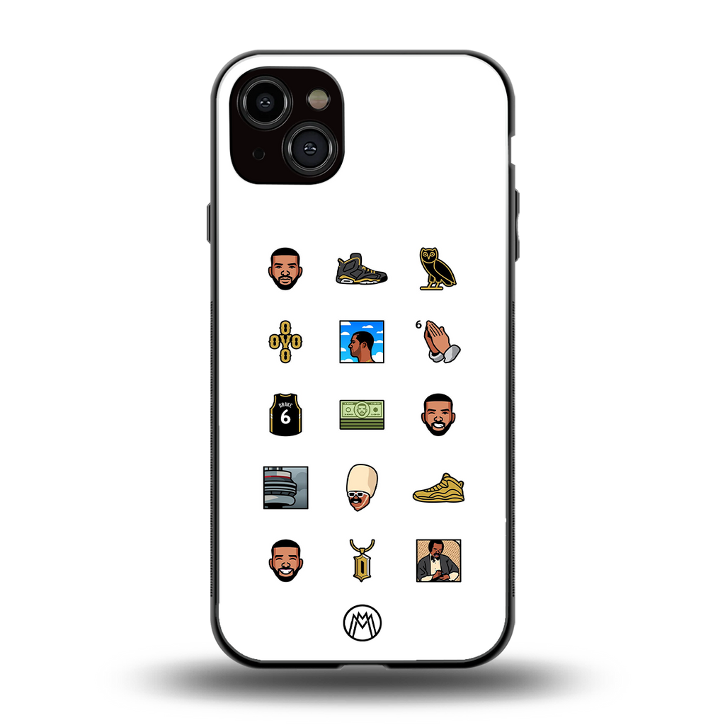 champagne papi back phone cover | glass case for iphone 15 plus