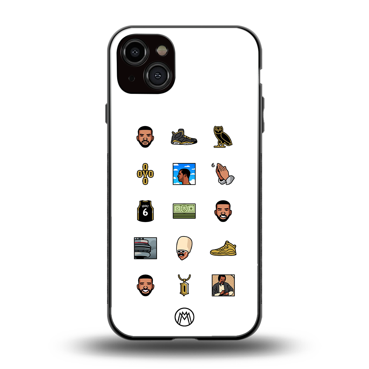 champagne papi back phone cover | glass case for iphone 15 plus