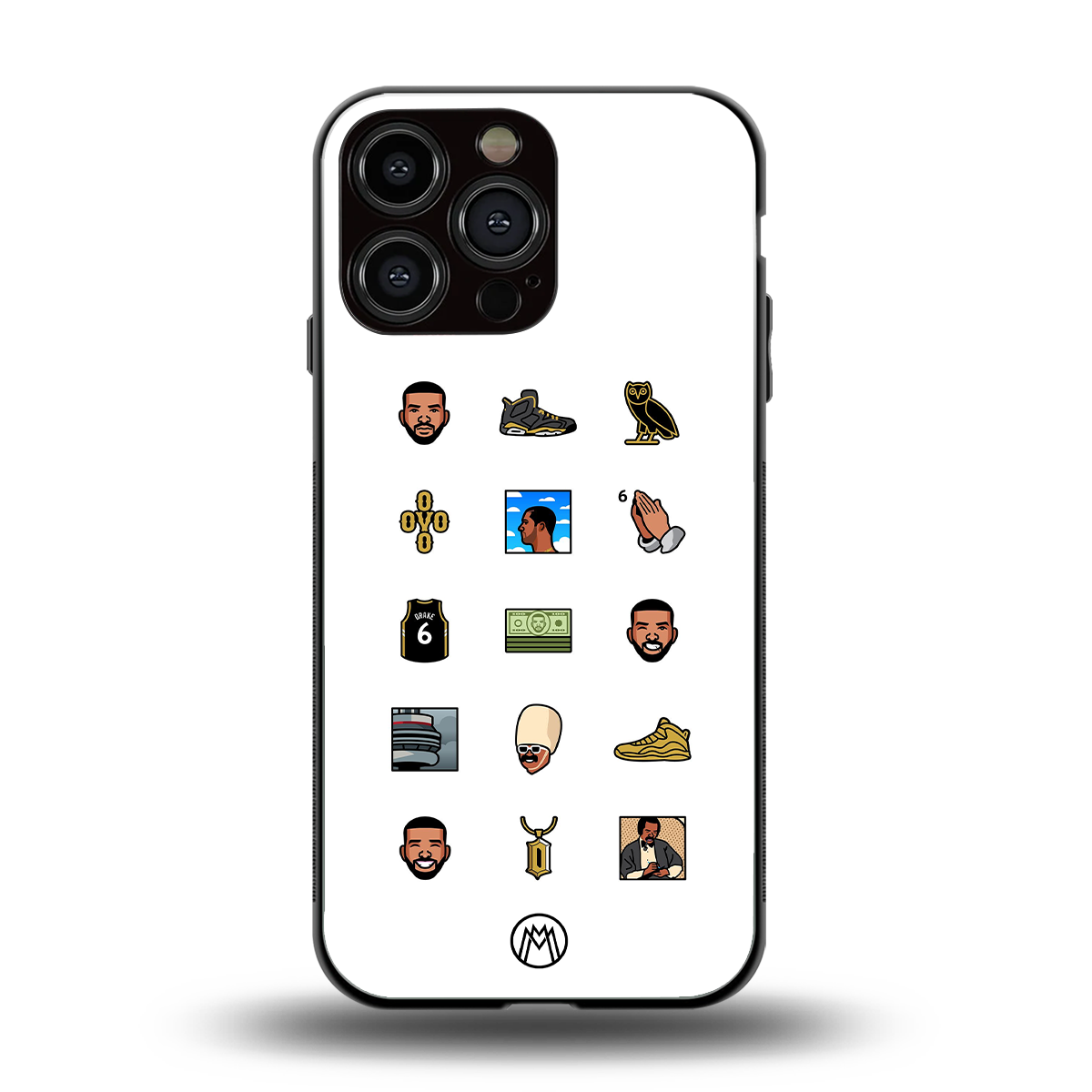 champagne papi back phone cover | glass case for iphone 14 pro max