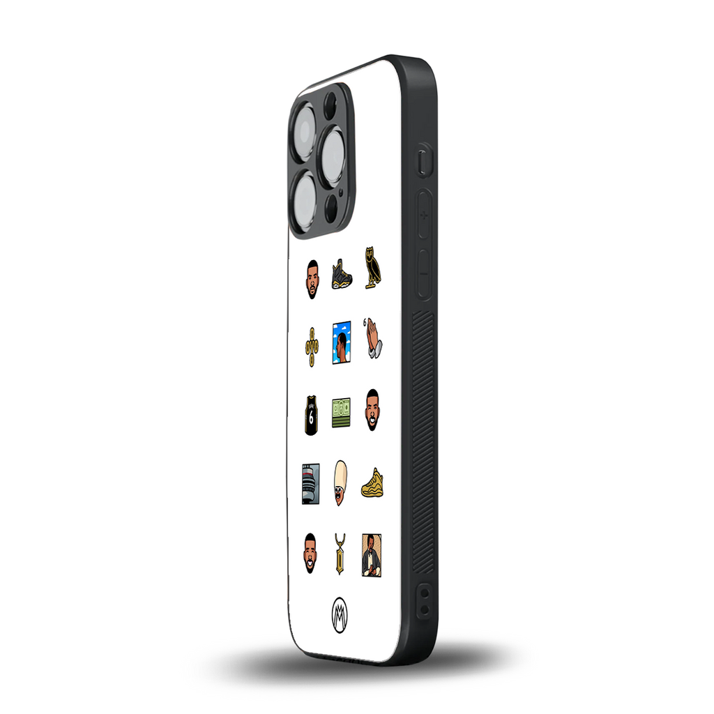 champagne papi back phone cover | glass case for iphone 15 pro