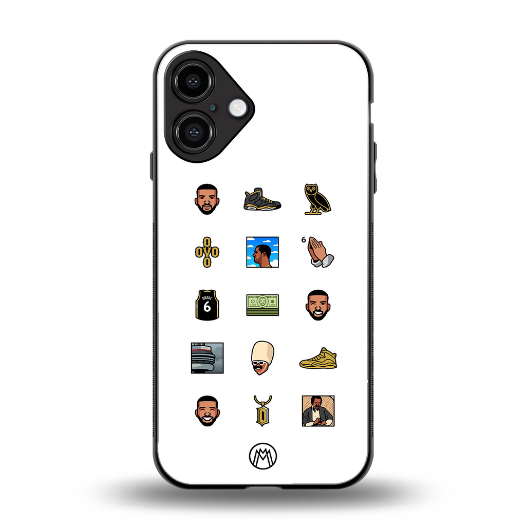 champagne papi back phone cover | glass case for iphone 16 plus
