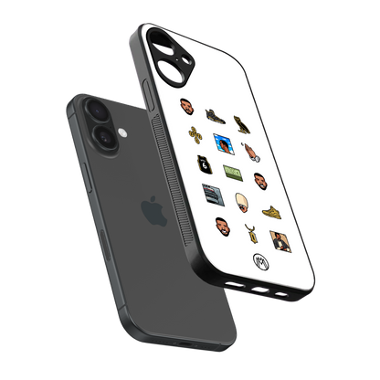 champagne papi back phone cover | glass case for iphone 16 plus