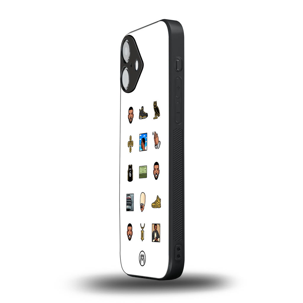 champagne papi back phone cover | glass case for iphone 16 plus