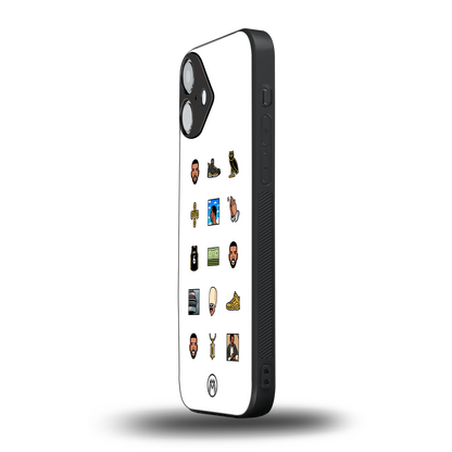 champagne papi back phone cover | glass case for iphone 16 plus