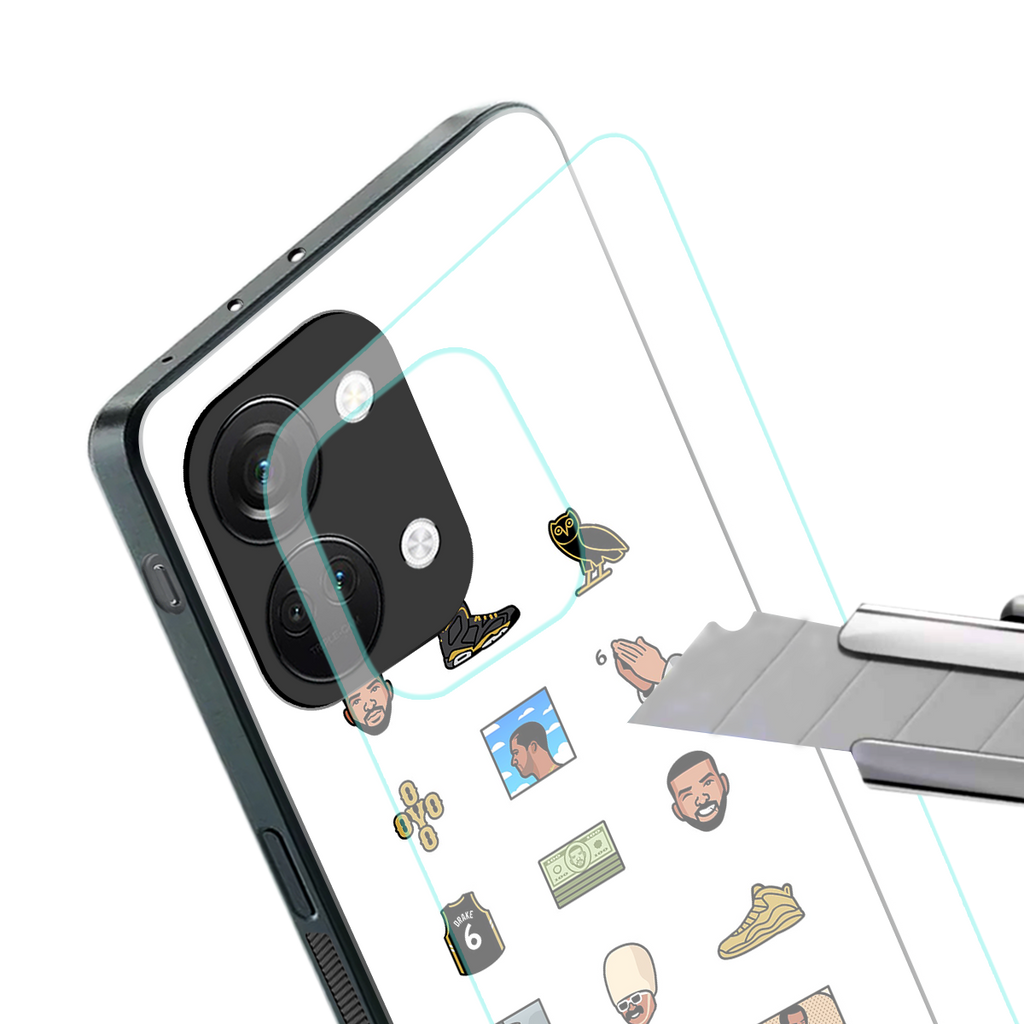 champagne papi back phone cover | glass case for oneplus nord 3