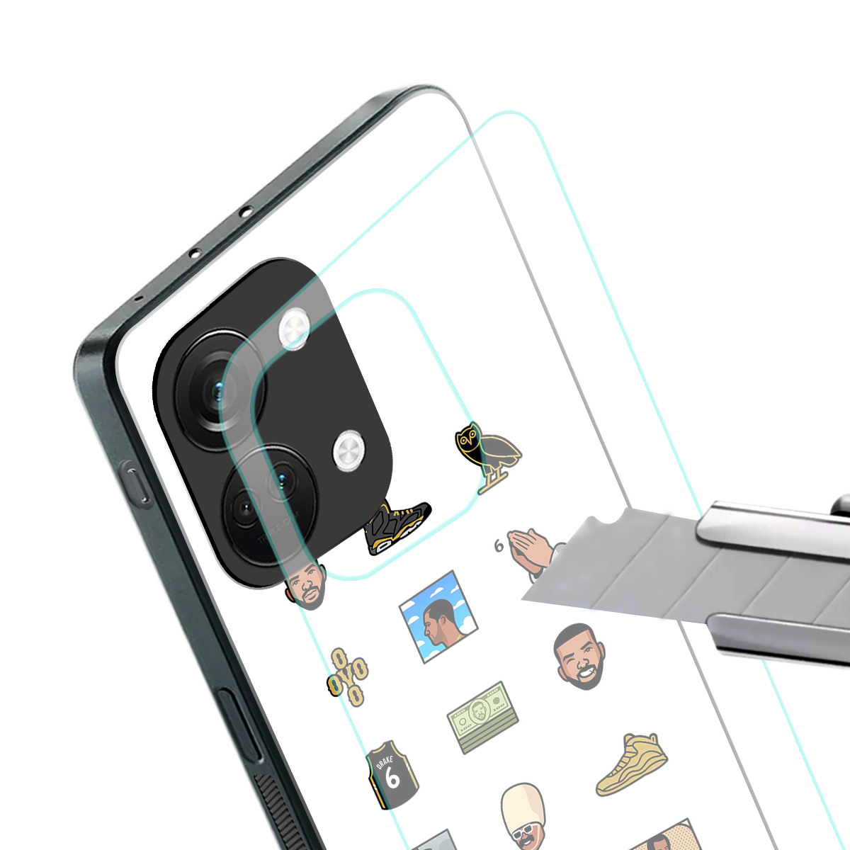 champagne papi back phone cover | glass case for oneplus nord 3