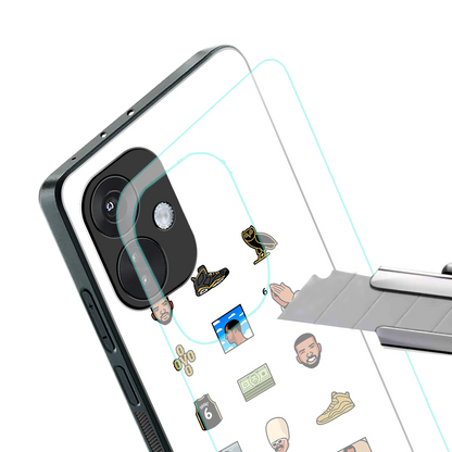 champagne papi back phone cover | glass case for oneplus nord ce 3