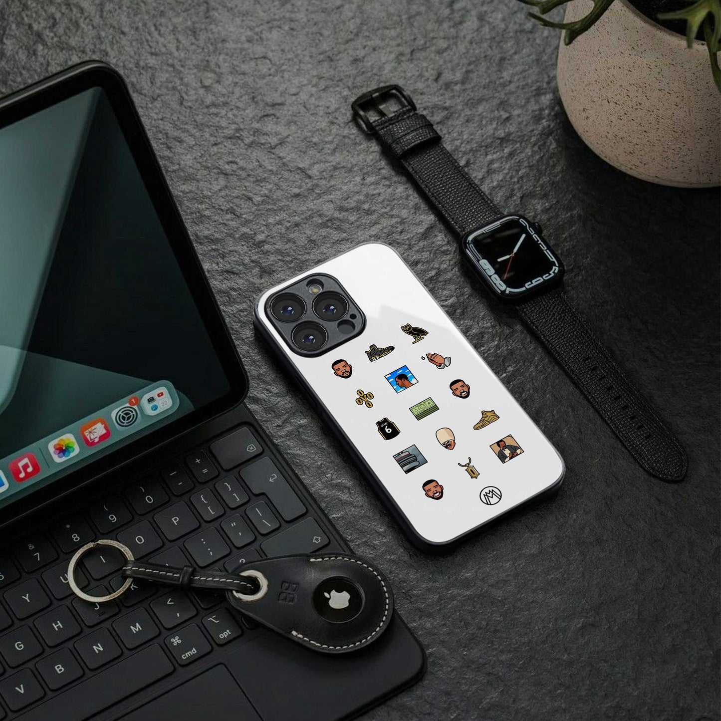 champagne papi back phone cover | glass case for iphone 13 mini