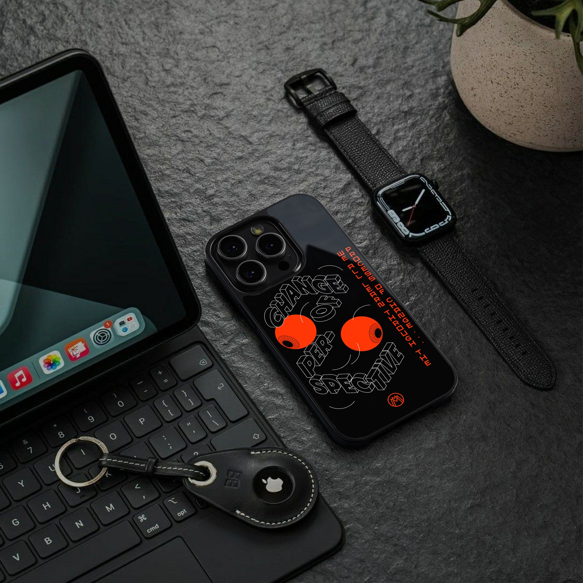 change of perspective back phone cover | glass case for iphone 15 pro