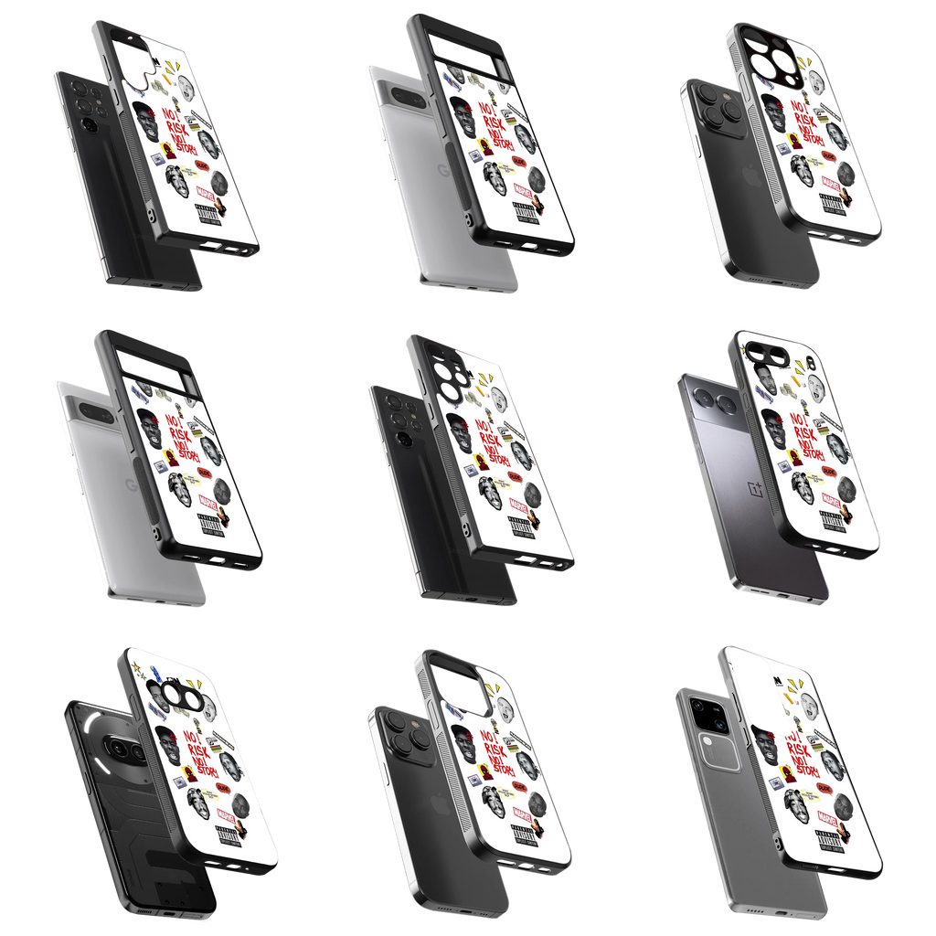 Durable Glass Back Mobile Case for iPhone, Samsung, OnePlus, Google Pixel, Redmi, Vivo, Oppo