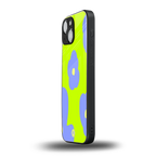 chartreuse arctic flowers back phone cover | glass case for iphone 13 mini