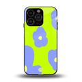 chartreuse arctic flowers back phone cover | glass case for iphone 13 pro