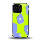 chartreuse arctic flowers back phone cover | glass case for iphone 13 pro