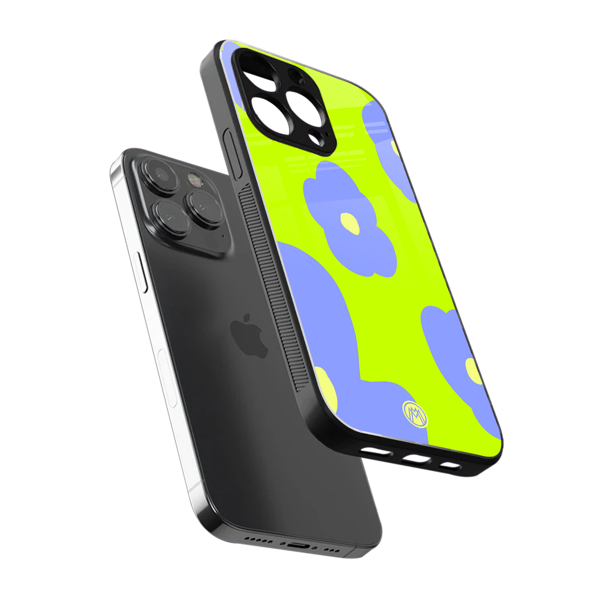 chartreuse arctic flowers back phone cover | glass case for iphone 13 pro