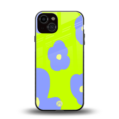 chartreuse arctic flowers back phone cover | glass case for iphone 13