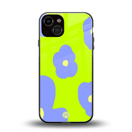 chartreuse arctic flowers back phone cover | glass case for iphone 13