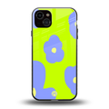 chartreuse arctic flowers back phone cover | glass case for iphone 15 plus
