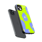 chartreuse arctic flowers back phone cover | glass case for iphone 15 plus
