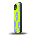 chartreuse arctic flowers back phone cover | glass case for iphone 15 plus