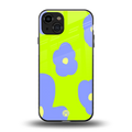 chartreuse arctic flowers back phone cover | glass case for iphone 15
