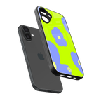 chartreuse arctic flowers back phone cover | glass case for iphone 16 plus