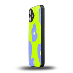 chartreuse arctic flowers back phone cover | glass case for iphone 16 plus