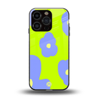 chartreuse arctic flowers back phone cover | glass case for iphone 16 pro