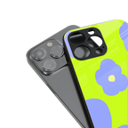 chartreuse arctic flowers back phone cover | glass case for iphone 15 plus