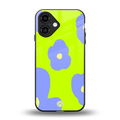 chartreuse arctic flowers back phone cover | glass case for iphone 16