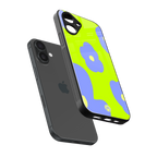 chartreuse arctic flowers back phone cover | glass case for iphone 16
