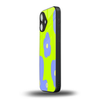 chartreuse arctic flowers back phone cover | glass case for iphone 16
