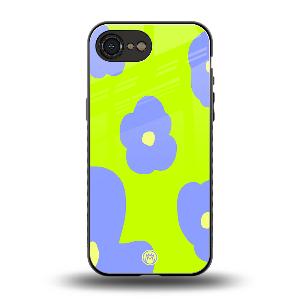 chartreuse arctic flowers back phone cover | glass case for iphone 16e